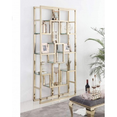 Hot selling Modern Living Room Book Shelf Gold Stainless Steel Wine For Shelf Banquet Event