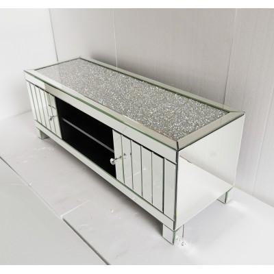 Factory Oem Silver Mirror Display Tv Cabinet Glass Design Modern TV Stand 2020 For Living Room