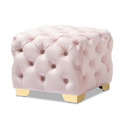 Modern Square shape fabric tufted foot stool ottoman for home bedroom dressroom furniture