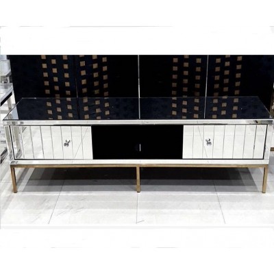 Mirror Furniture Designs Stainless Steel Base Mirror TV Stand