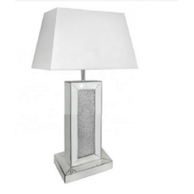 Wholesales Thumbnail Best Quality Furniture Mirrored Linked Rectangle Table Lamp with Shade Share