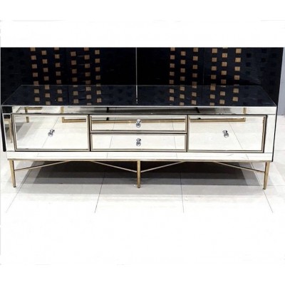 Mirror Furniture Designs Stainless Steel Base Tv Stand Mirror TV Cabinets